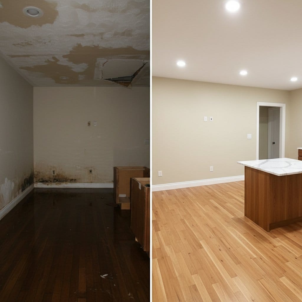 Water Damage Restoration restoration — home kitchen of colonial residence in Ridgewood, NJ